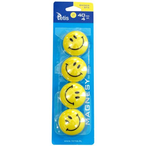 Magnesy Tetis 4cm Buźki Żółte, 4szt - 3